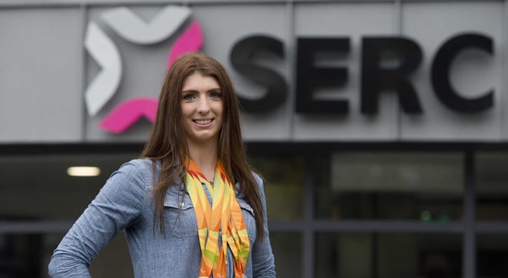 Bethany Firth outside SERC's Bangor Campus